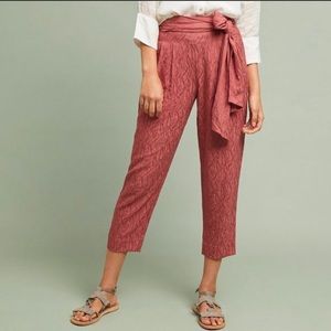 Anthropologie tapered paper bag pants sz 0